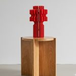 el yapımı katmanlı ahşap aydınlatma kırmızı